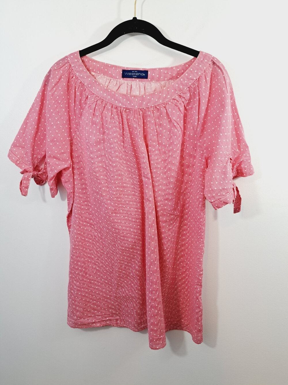 Weekend Women's Pink White Dot Blouse Top Boho Loose Summer
